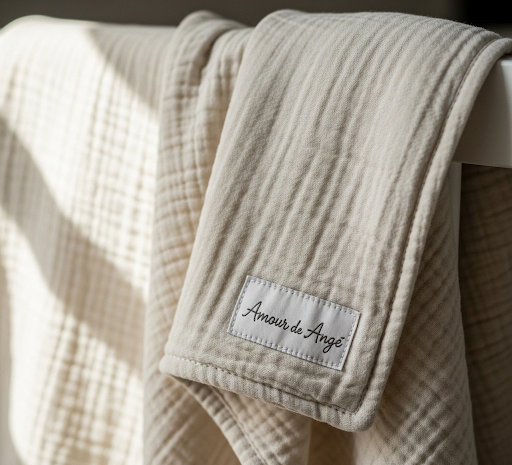 Organik pamuklu premium bebek battaniyesi Amour de Ange